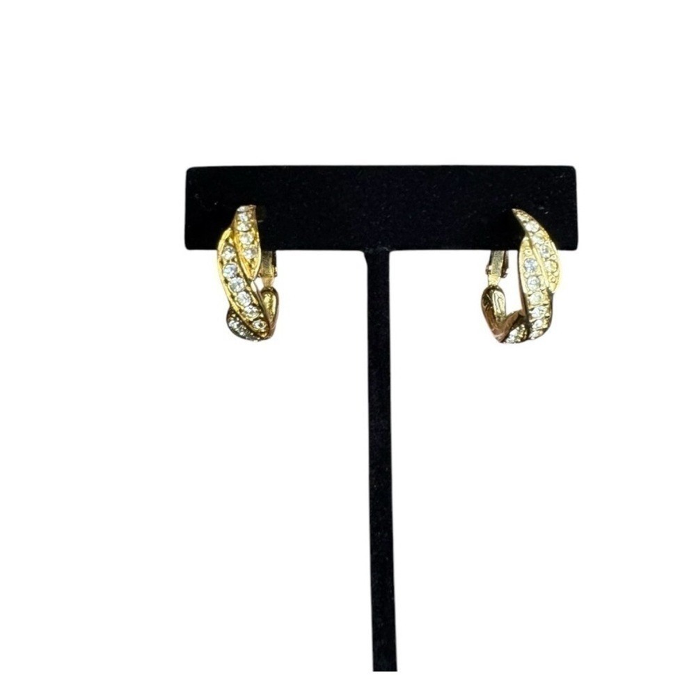 Givenchi gold tone twist clip earrings